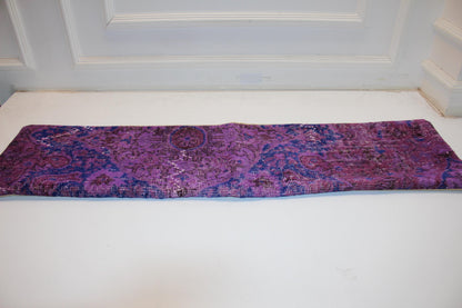 Extra Long Lumbar Cushion, Purple Boho Rug Pillow for Entryway & Farmhouse Decor 12X48