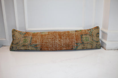 Extra Long Lumbar Cushion, Earth Tone Boho Rug Pillow for Entryway & Farmhouse Decor 12X48