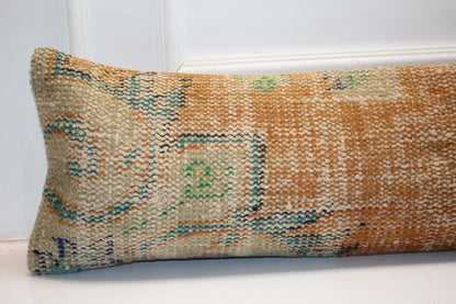 Extra Long Lumbar Cushion, Earth Tone Boho Rug Pillow for Entryway & Farmhouse Decor 12X48
