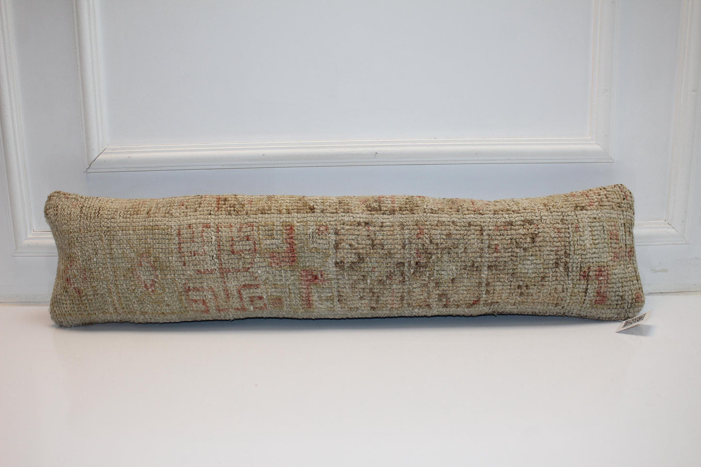 Neutral Boho Cushion Cover, Long Bench Pillow, One of a Kind Decor