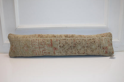 Neutral Boho Cushion Cover, Long Bench Pillow, One of a Kind Decor