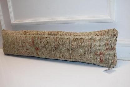 Neutral Boho Cushion Cover, Long Bench Pillow, One of a Kind Decor
