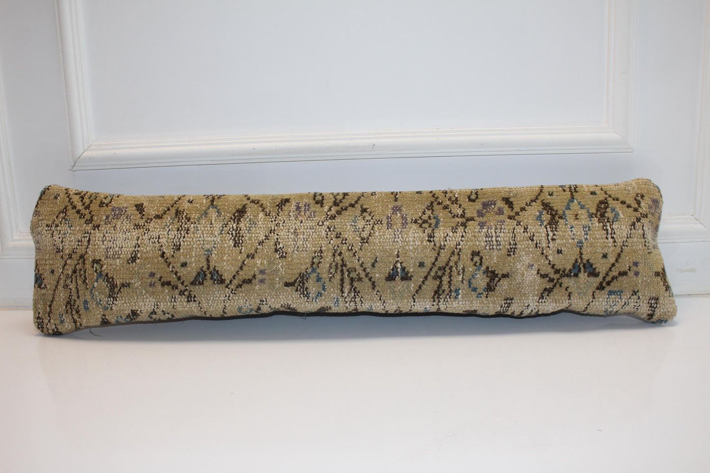 Earth Tone Boho Cushion Cover, Long Bench Pillow, One of a Kind Decor