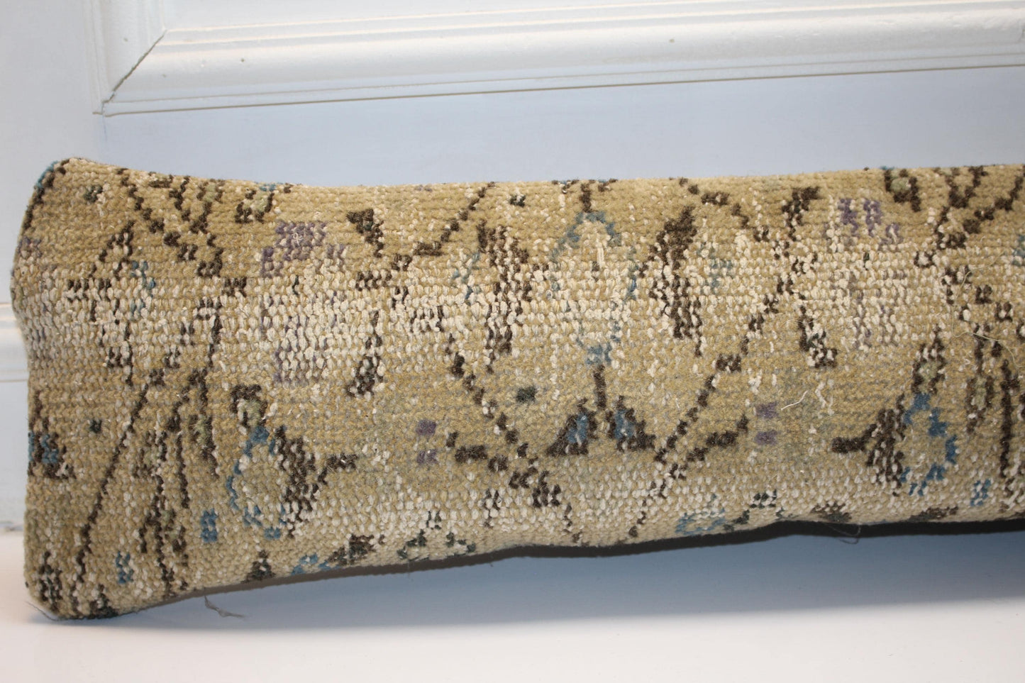 Earth Tone Boho Cushion Cover, Long Bench Pillow, One of a Kind Decor