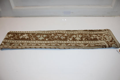 Brown Neutral Bench Cushion, Earthy Tribal Rug Pillow