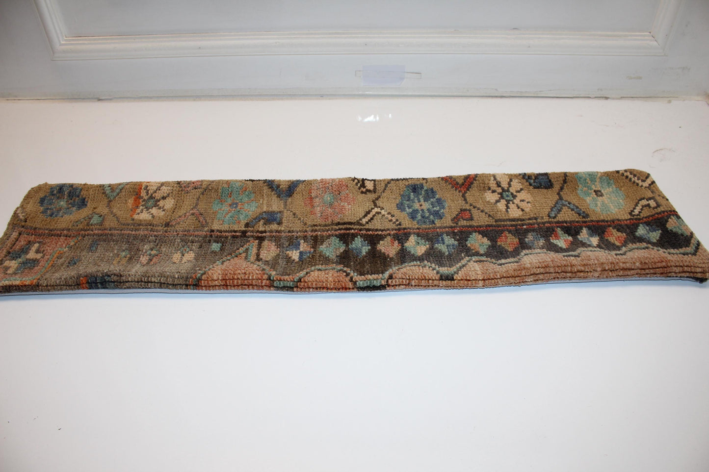 Tribal Motif Earth Tone Rug Cushion, Colorful Boho Long Sofa Pillow