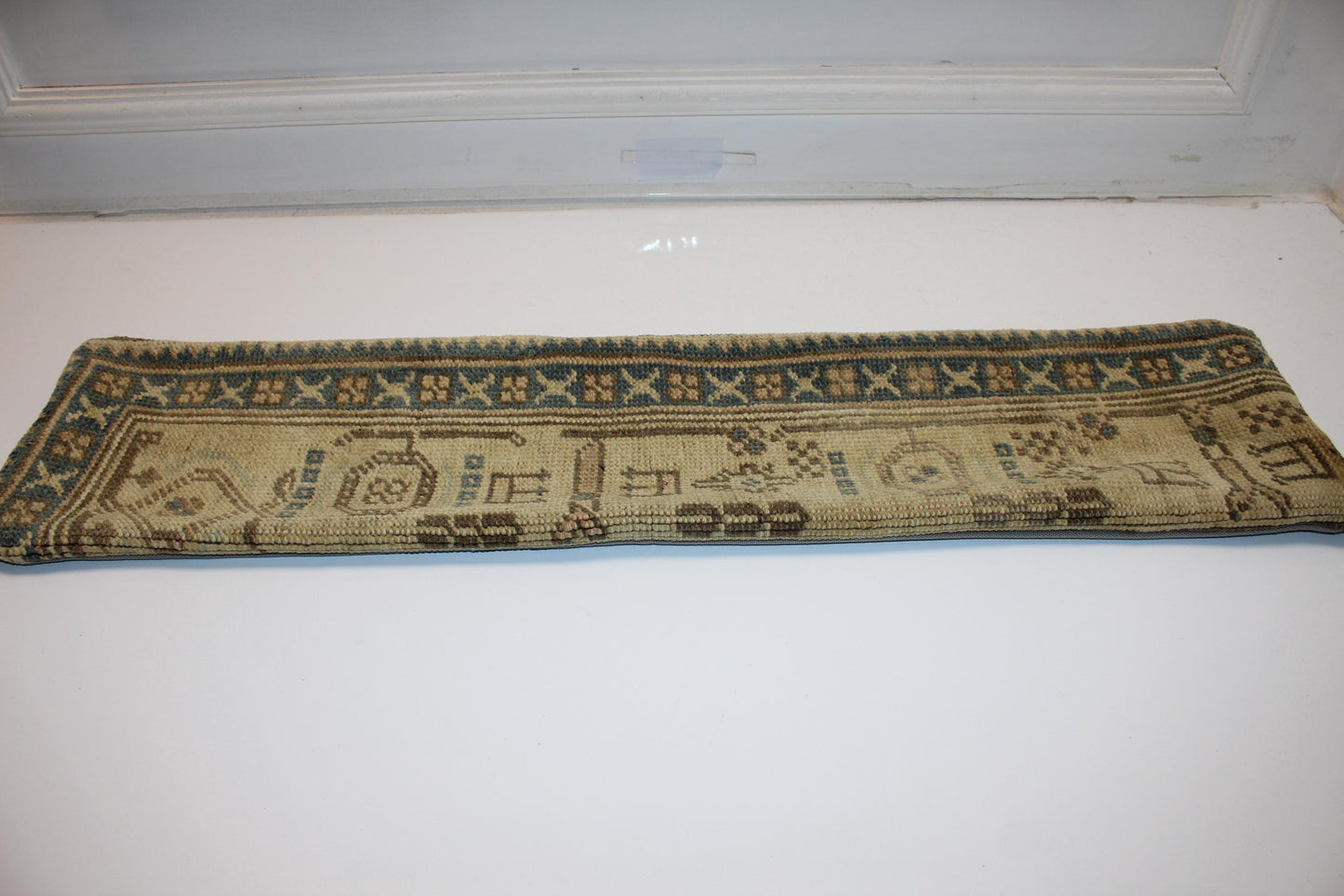 Earthy Beige Geometric Rug Cushion, Classic Tribal Long Sofa Pillow