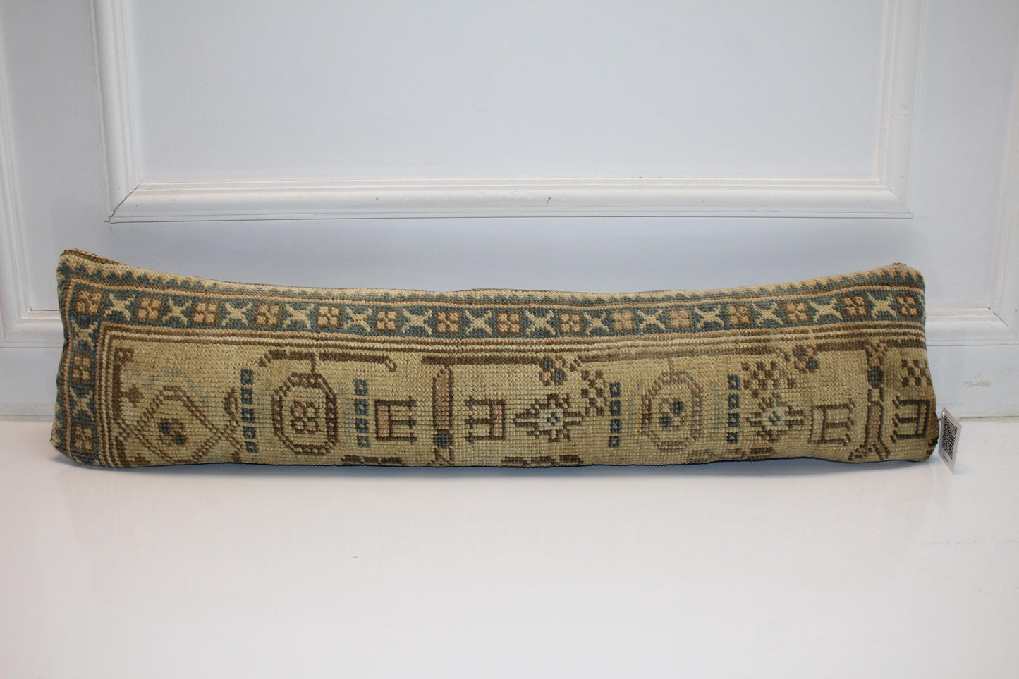 Earthy Beige Geometric Rug Cushion, Classic Tribal Long Sofa Pillow