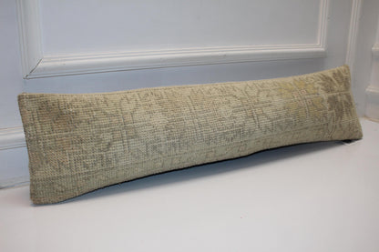 Solid Neutral Beige Rug Cushion, Minimal Long Bench Sofa Pillow
