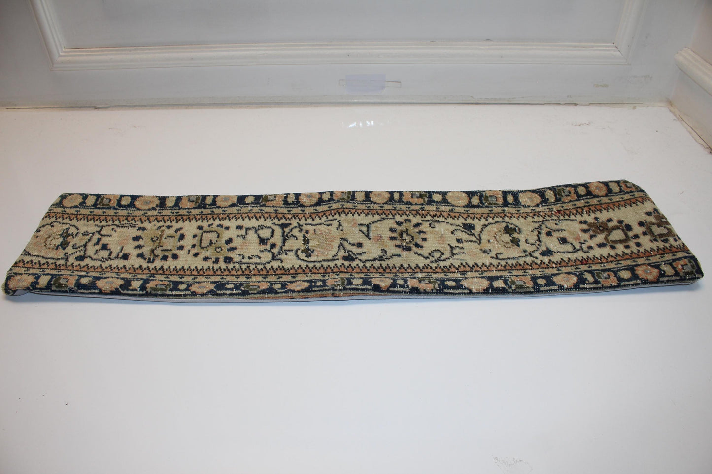 Antique Anatolian Kilim Cushion, Neutral Boho Sofa Bench Pillow