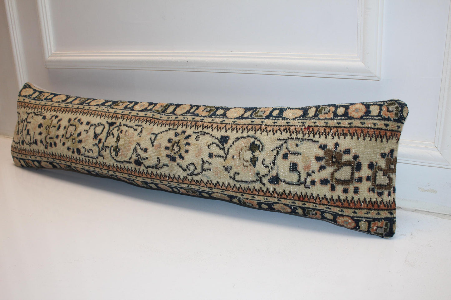 Antique Anatolian Kilim Cushion, Neutral Boho Sofa Bench Pillow