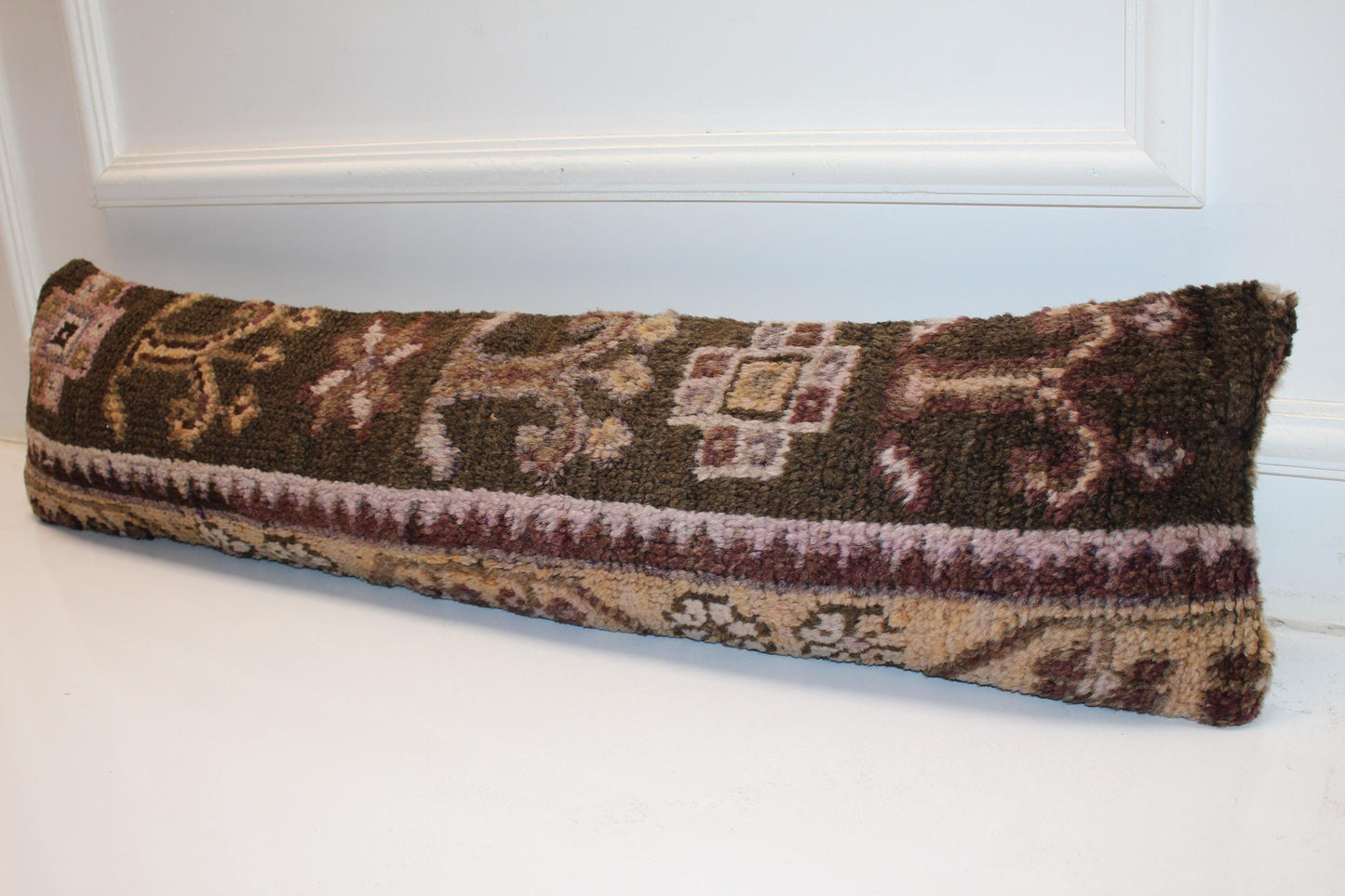 Handmade Anatolian Kilim Cushion, Earth Tone Boho Sofa Bench Pillow