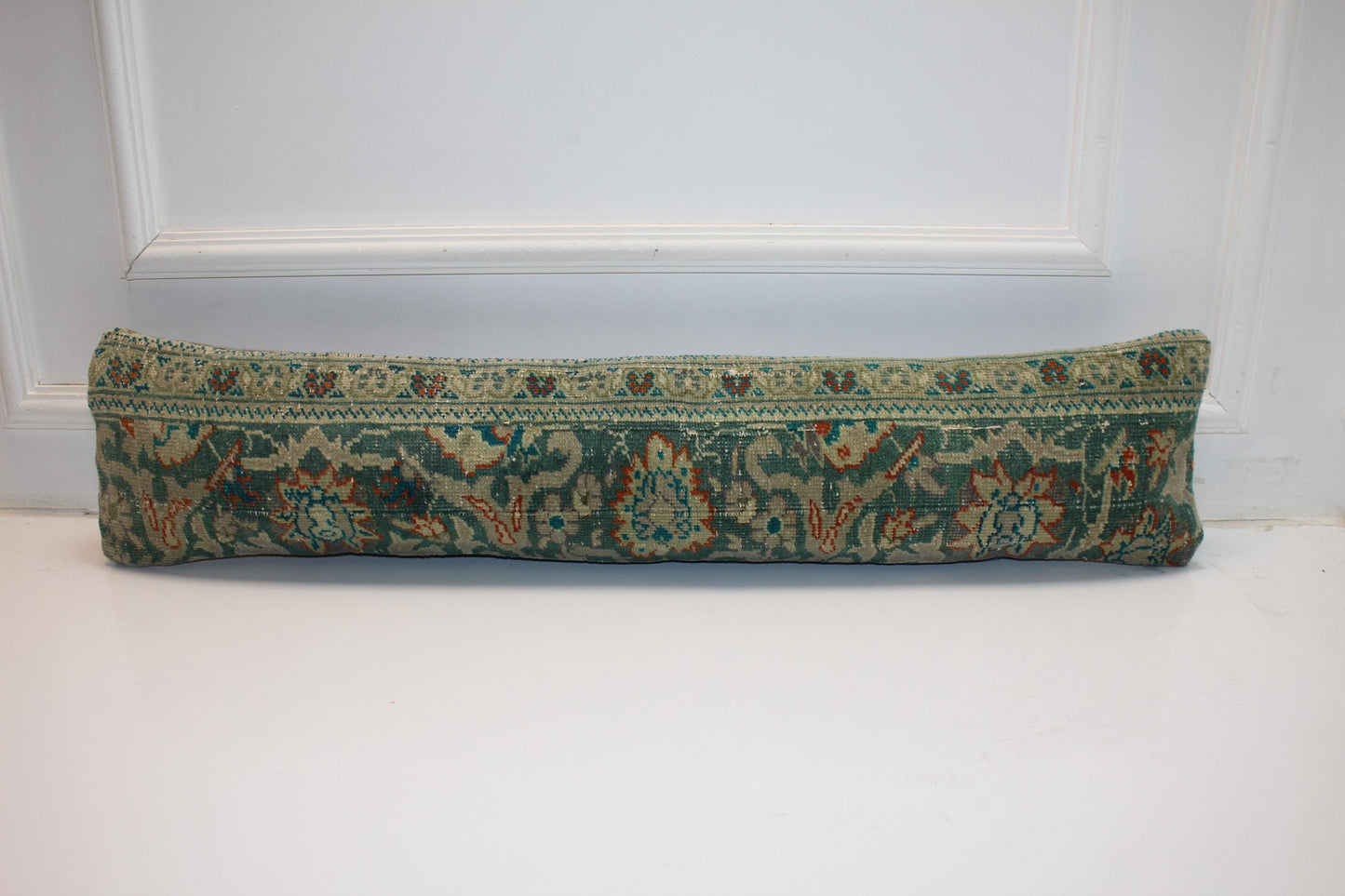 Floral Anatolian Kilim Cushion, Botanical Boho Bench Sofa Accent