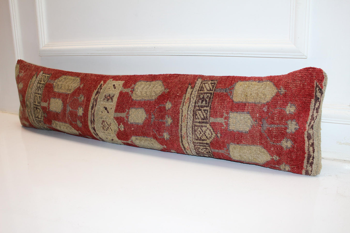 Geometric Anatolian Kilim Cushion, Bold Boho Bench Sofa Accent