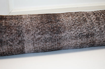 Handmade Dark Brown Turkish Kilim Lumbar Pillow Cover, Boho Bench Cushion (12x48 inc.)