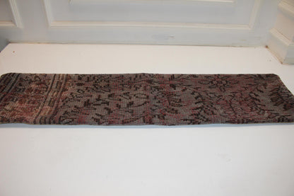 Gray Turkish Kilim Lumbar Pillow Cover, Long Bench Cushion 12x48