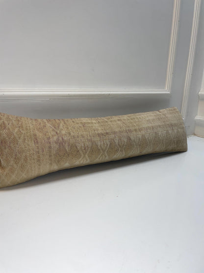 Neutral Beige Kilim Pillow Cover, Minimal Boho Farmhouse Decor, Long Rectangular Cushion