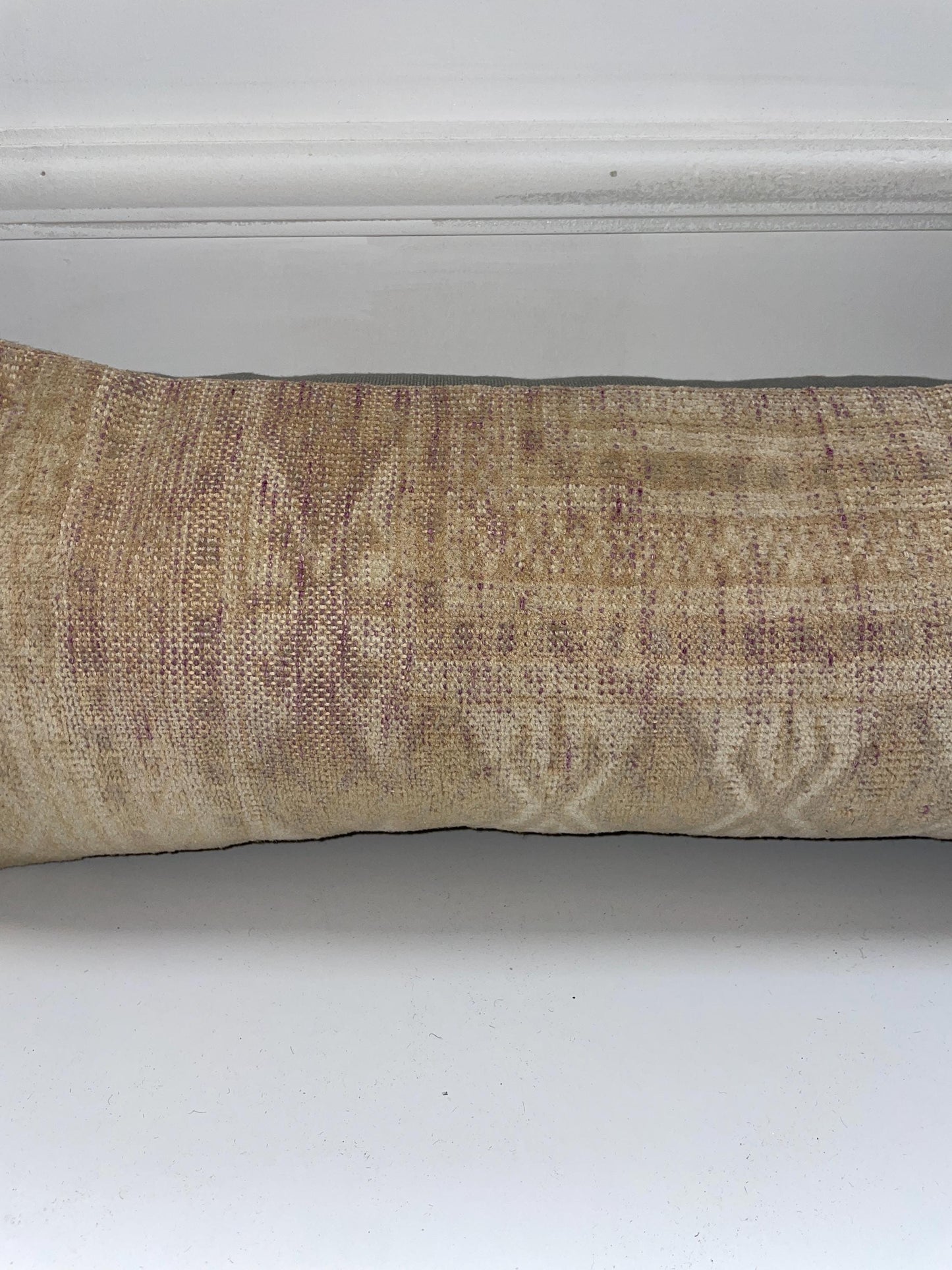 Neutral Beige Kilim Pillow Cover, Minimal Boho Farmhouse Decor, Long Rectangular Cushion