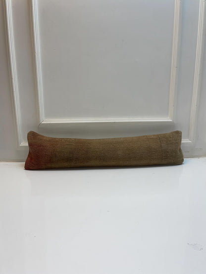 Solid Brown Kilim Pillow Cover, Minimal Rustic Long Cushion, Neutral Bench Sofa Decor