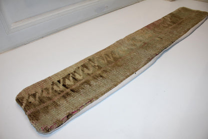 Faded Neutral Kilim Pillow Cover, Soft Earth Tone Long Cushion, Minimal Bench Decor