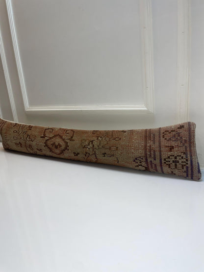 Geometric Kilim Pillow Cover, Tribal Earth Tone Long Cushion, Rustic Bench Decor