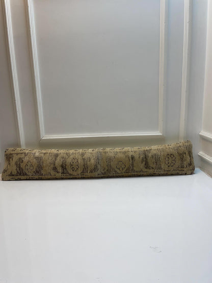 Neutral Kilim Pillow Cover, Subtle Geometric Pattern Long Cushion, Minimal Bench Decor