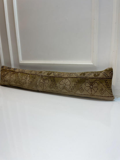 Floral Medallion Kilim Pillow Cover, Olive Beige Long Cushion, Classic Bench Decor