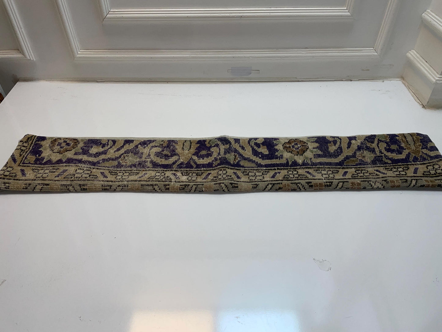 Navy Blue Patterned Kilim Pillow Cover, Classic Boho Long Cushion, Neutral Bench Decor