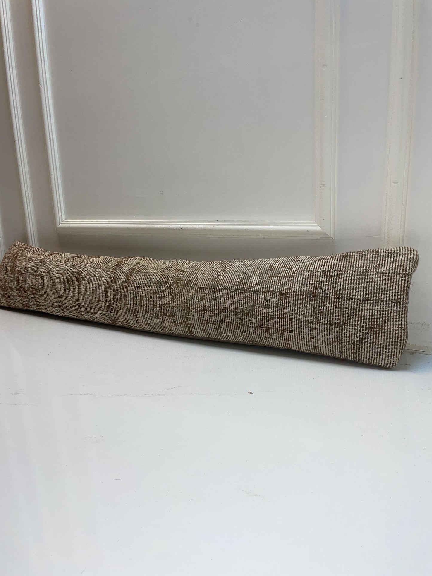 Minimal Neutral Kilim Pillow Cover, Soft Brown Beige Long Cushion, Bench Sofa Decor
