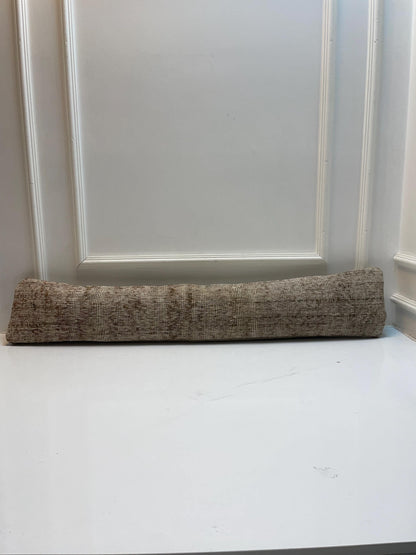 Minimal Neutral Kilim Pillow Cover, Soft Brown Beige Long Cushion, Bench Sofa Decor
