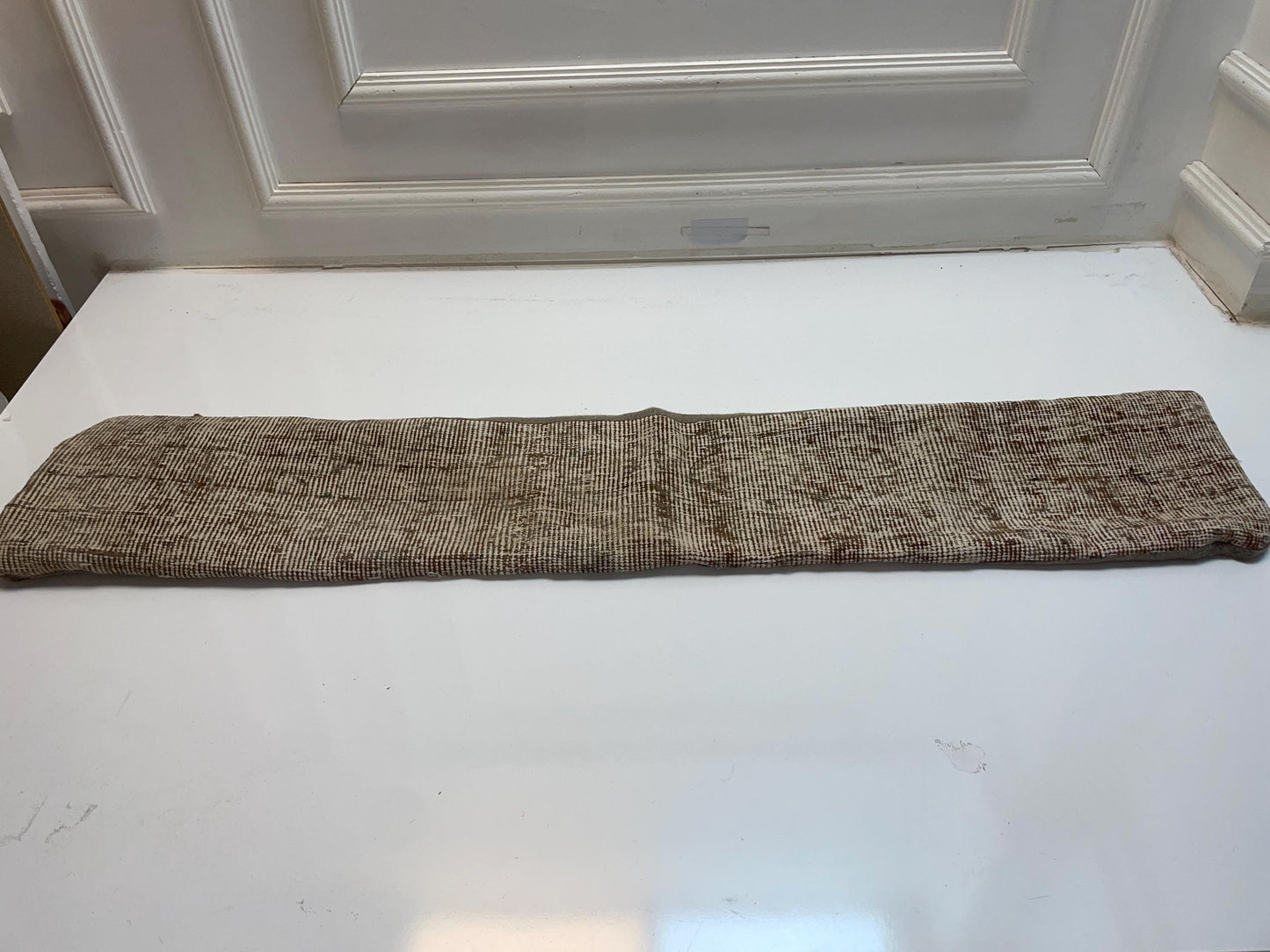 Minimal Neutral Kilim Pillow Cover, Soft Brown Beige Long Cushion, Bench Sofa Decor