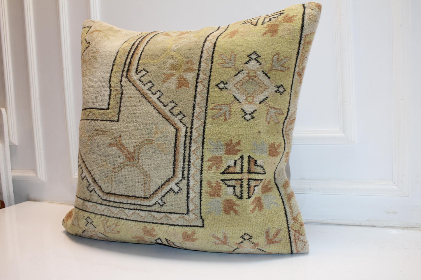 Vintage Turkish Kilim Pillow Cover | Boho Garden Cushion, 27x27 Inch