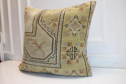 Vintage Turkish Kilim Pillow Cover | Boho Garden Cushion, 27x27 Inch