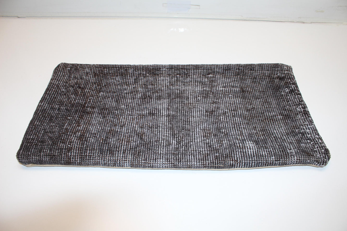 Charcoal Vintage Kilim Lumbar Pillow 12x24 Minimalist Neutral Cushion Cover Dark Boho Accent