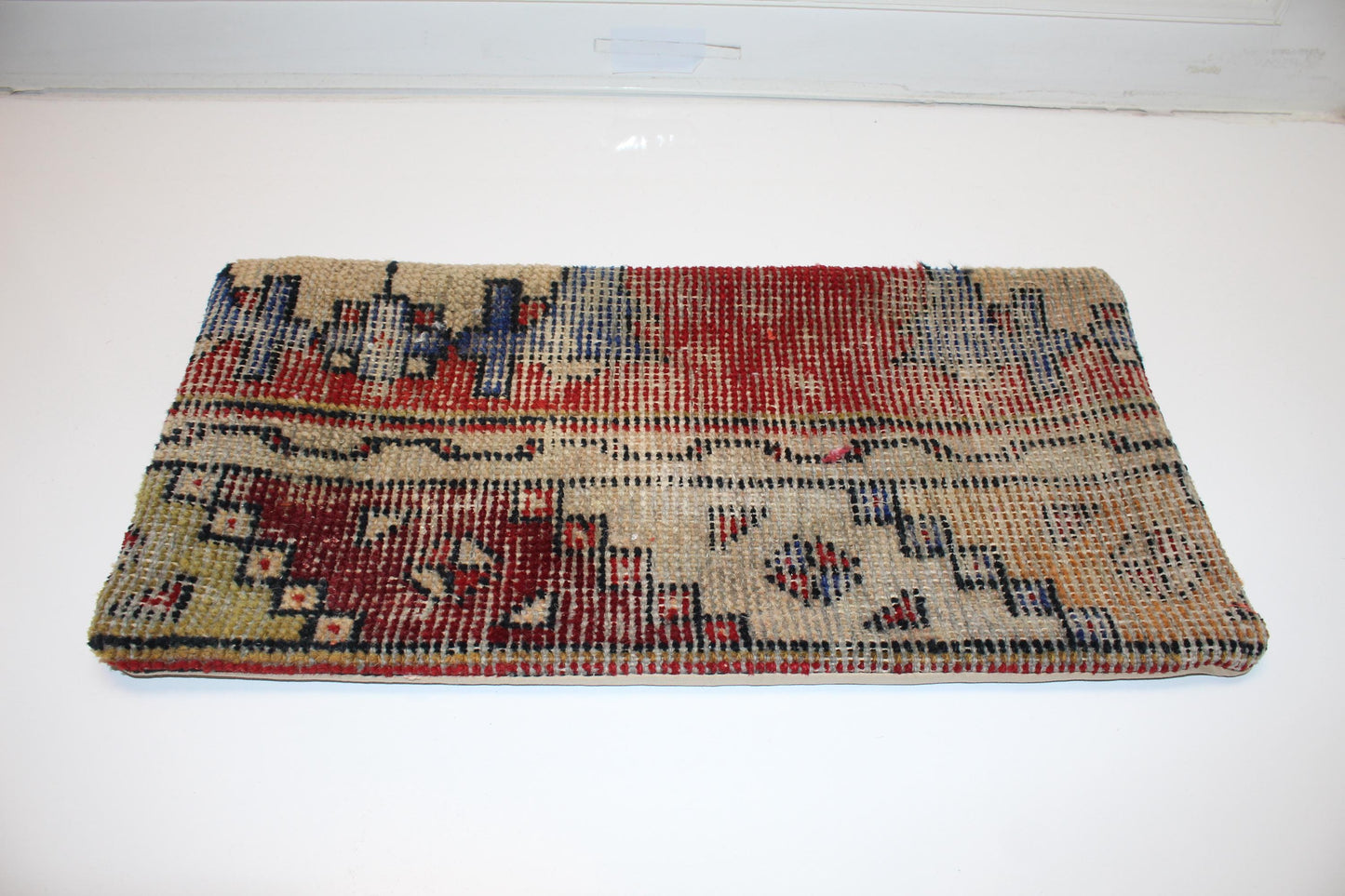 Faded Anatolian Kilim Lumbar Pillow 12x24 Vintage Boho Cushion Cover Neutral Rustic Tribal Accent