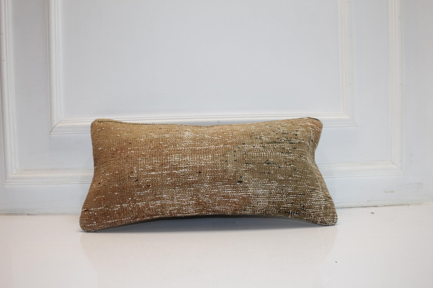12x24 inc Solid Back Cushion, Neutral Rustic Boho Decor, Handmade Anatolian Rug Pillow
