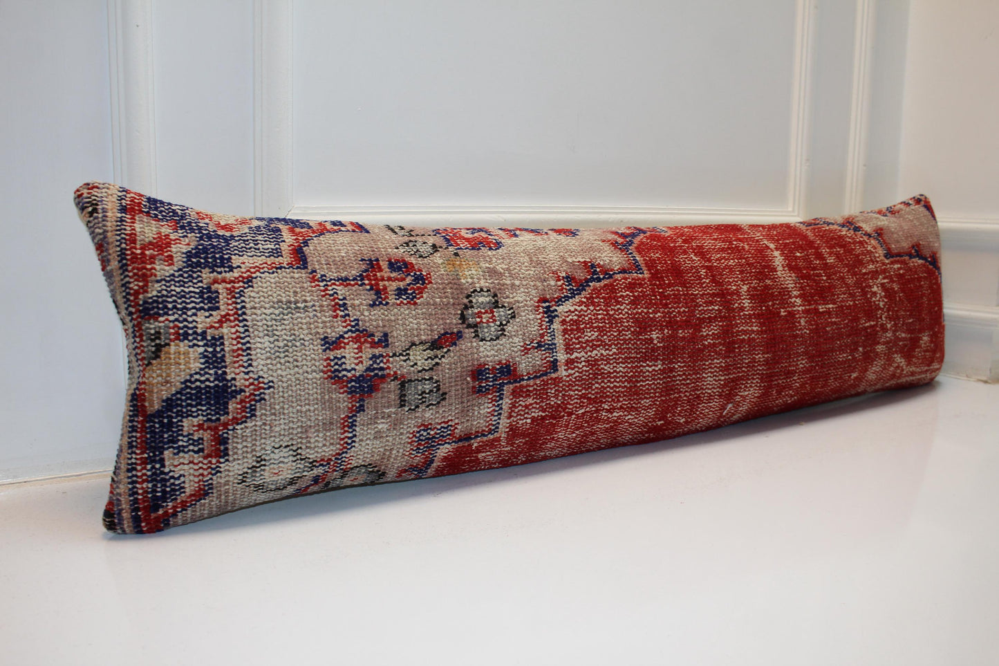Extra Long Bench Cushion, Rustic Red Boho Pillow,12X48  Handmade Decor