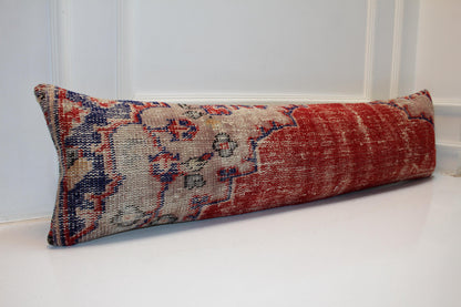 Extra Long Bench Cushion, Rustic Red Boho Pillow,12X48  Handmade Decor