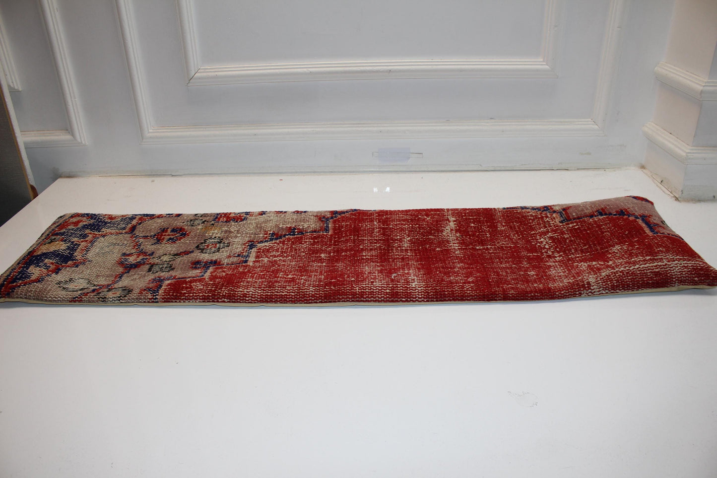Extra Long Bench Cushion, Rustic Red Boho Pillow,12X48  Handmade Decor
