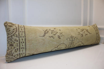 Extra Long Bench Cushion, Neutral Beige Boho Pillow,12X48Handmade Decor