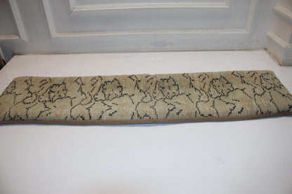 Long Textile Bolster, Soft Botanical Patterned Fabric, Neutral Elongated Home Piece12X48