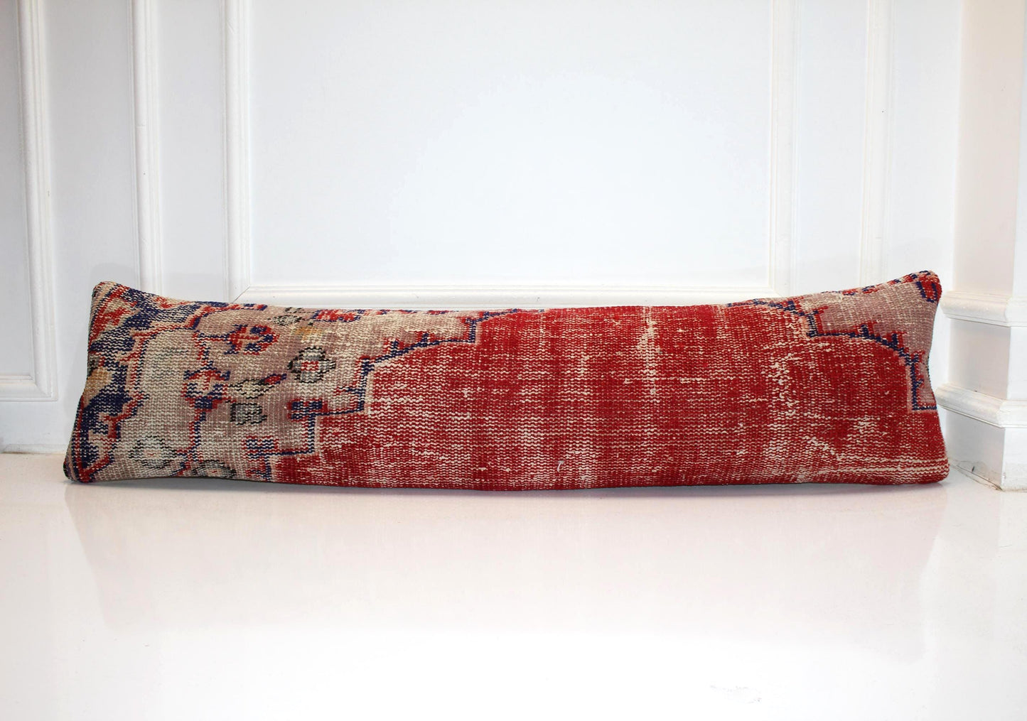 Extra Long Bench Cushion, Rustic Red Boho Pillow,12X48  Handmade Decor