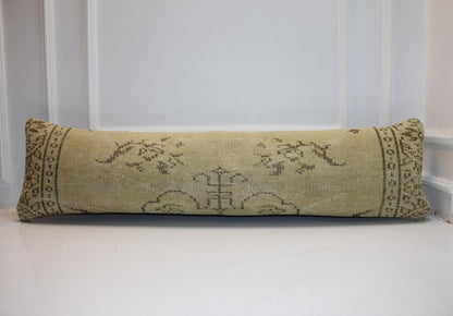 Extra Long Bench Cushion, Neutral Beige Boho Pillow,12X48Handmade Decor