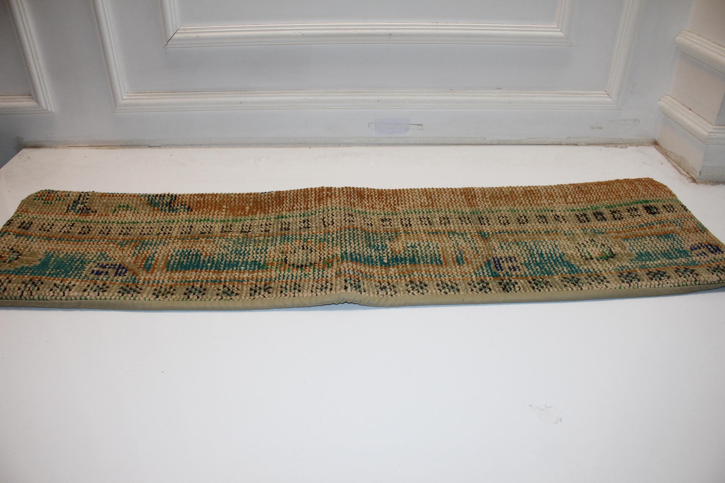 Long Lumbar Cushion, Boho Tribal Rug Pillow, Rustic Farmhouse Entryway Decor 12X48