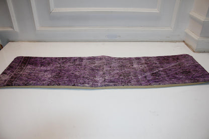 Handmade Purple Kilim Lumbar Pillow Cover, Boho Rug Decor (12x48 inc.)