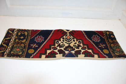 Royal Crimson & Midnight Nomad Textile Lumbar Pillow 12x36 Graphic Heritage Woven Long Bench Cushion