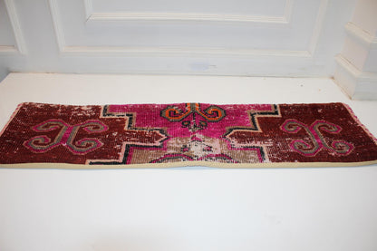 Fuchsia & Wine Tribal Textile Lumbar Pillow 12x48 Graphic Bohemian Woven Statement Long Bench Cushion