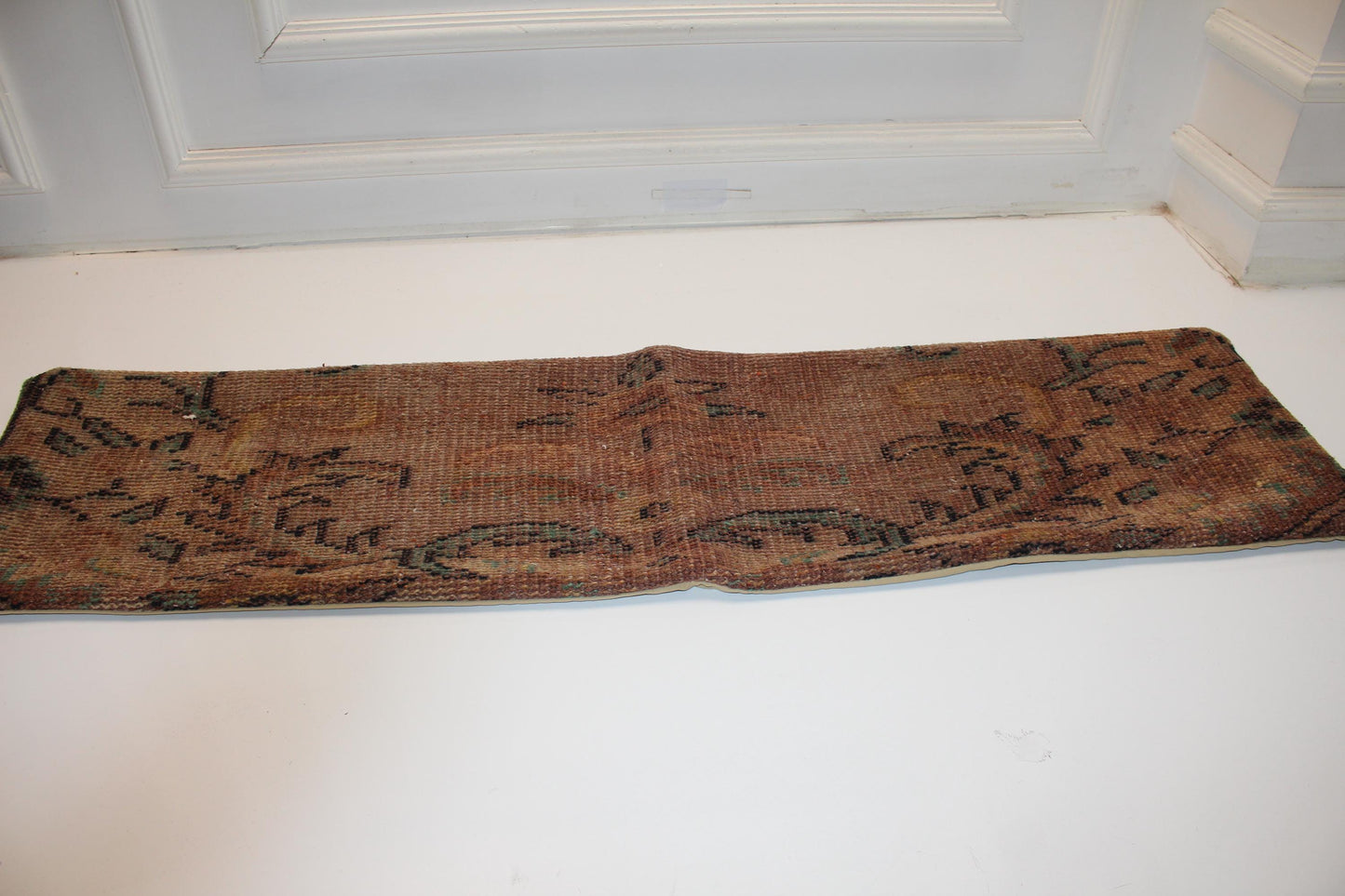Handmade Turkish Kilim Lumbar Pillow Cover, Earth Tone Woven Cushion 12x48