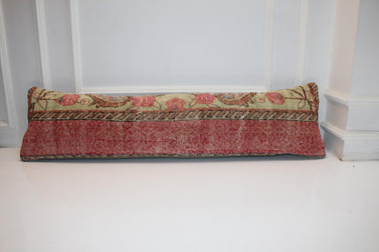 Handmade Kilim Lumbar Pillow Cover, Vintage Turkish Rug, 12x48