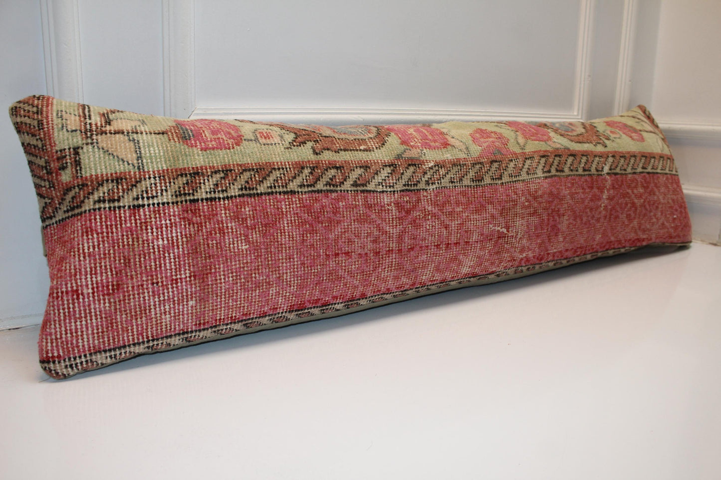 Handmade Kilim Lumbar Pillow Cover, Vintage Turkish Rug, 12x48